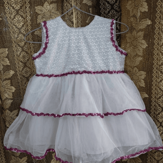 Dubble Net White Frock