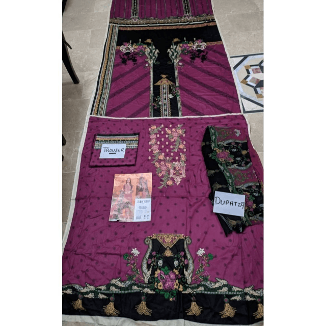 Subrang 3 Piece Suit / Purple And Black